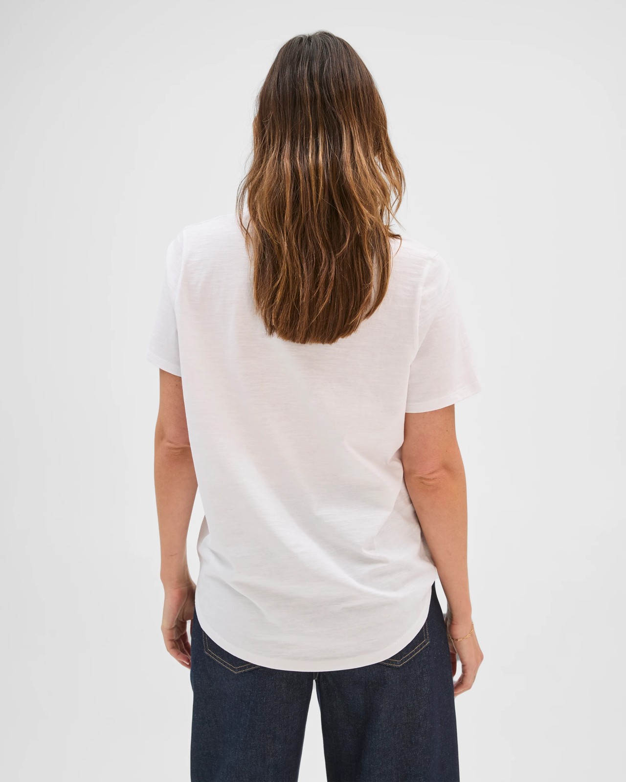 Australian Cotton Slub Relaxed V-Neck T-Shirt - White 6 of 6
