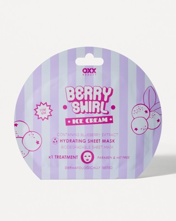 OXX Beauty Berry Swirl Ice Cream Hydrating Sheet Mask - Blueberry Extract