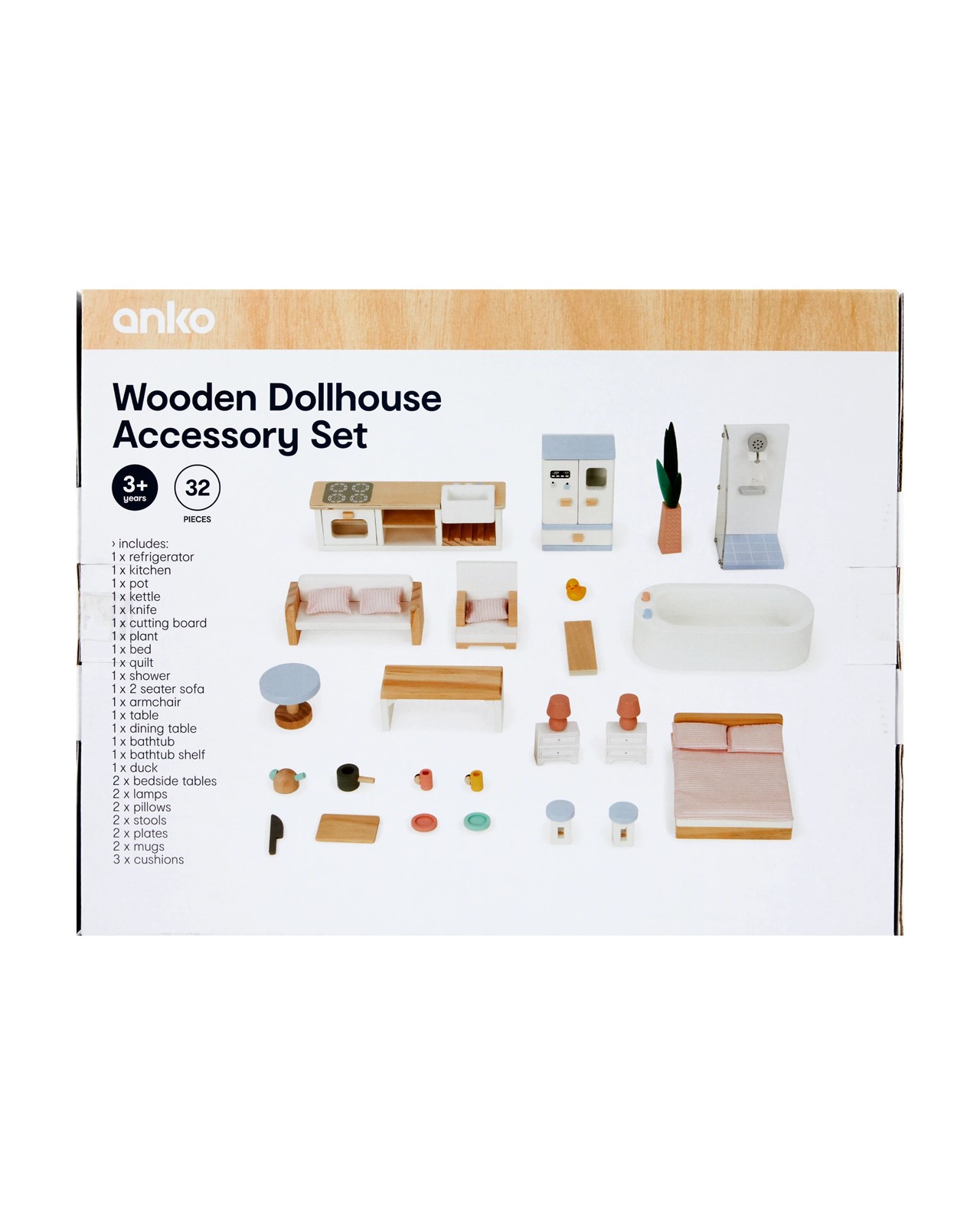 32 Piece Wooden Dollhouse Accessory Set 3 of 3