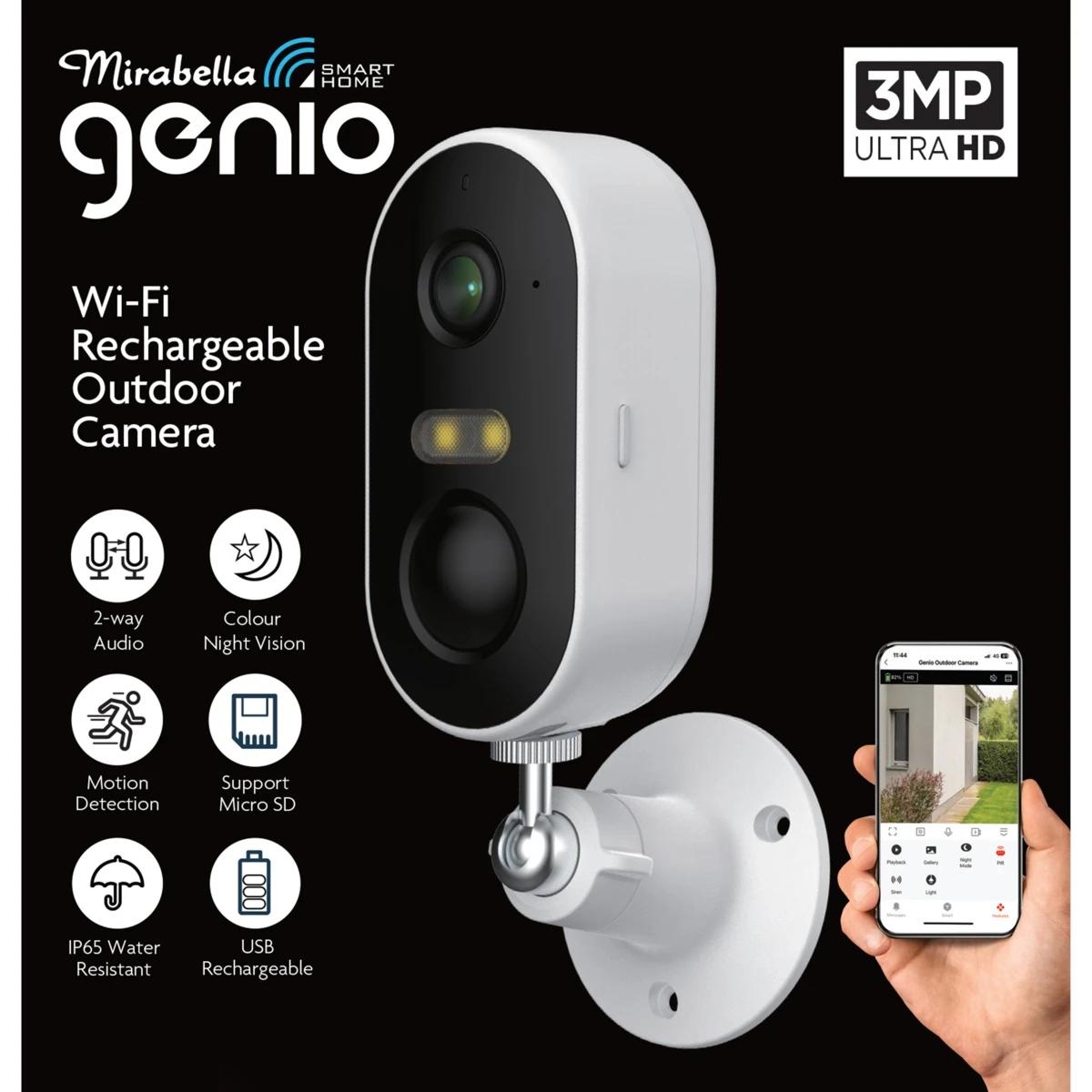 Wi-Fi 3MP Outdoor Battery Camera Mirabella Genio Target Australia