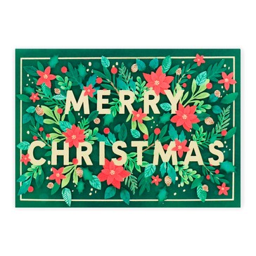 Hallmark Christmas Card - Signature Merry Flora