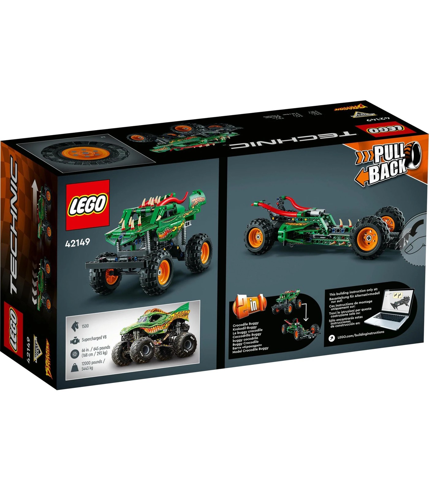 Lego Technic Monster Jam Dragon 2in1 Monster Truck Toy 42149 : Target