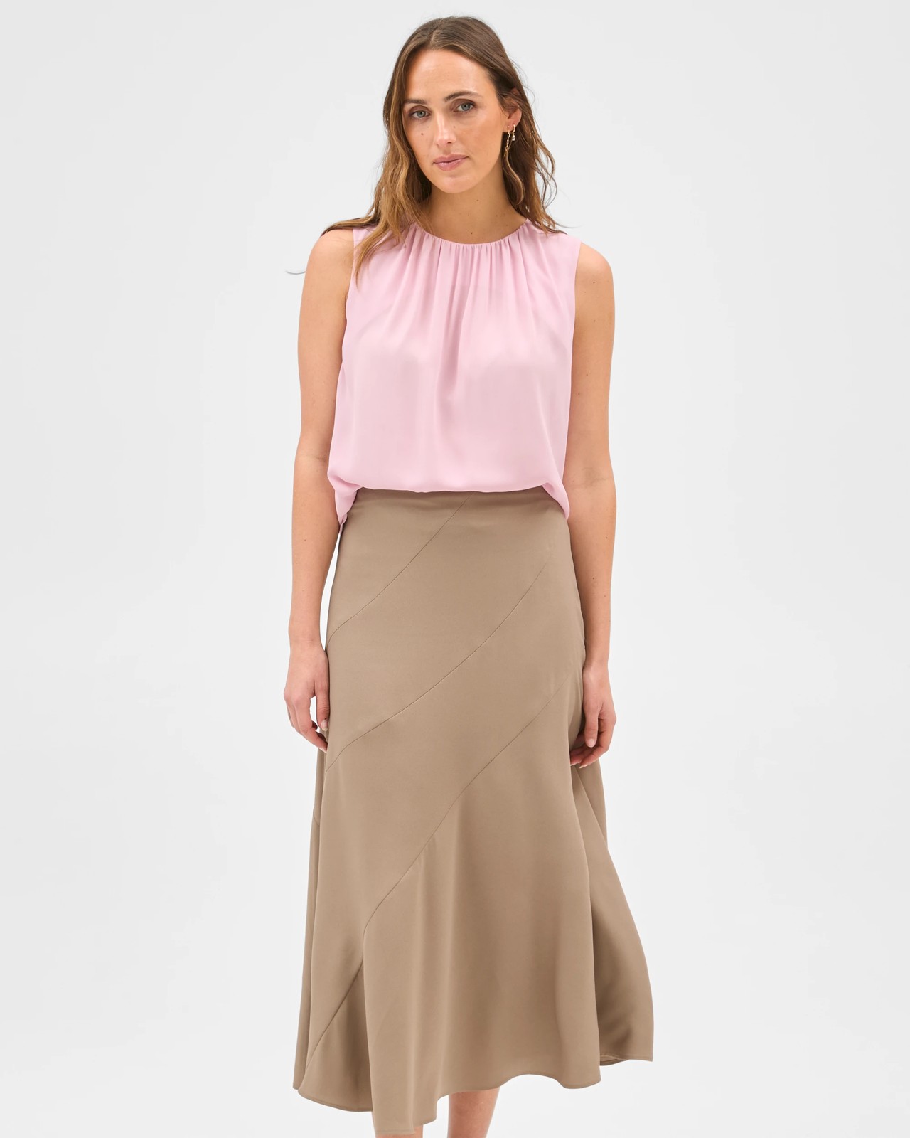 Preview Sleeveless Gathered Neck Blouse - Iced Berry 2 of 5