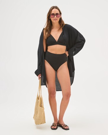 Resort Crinkle High Waisted Swim Bikini Bottoms