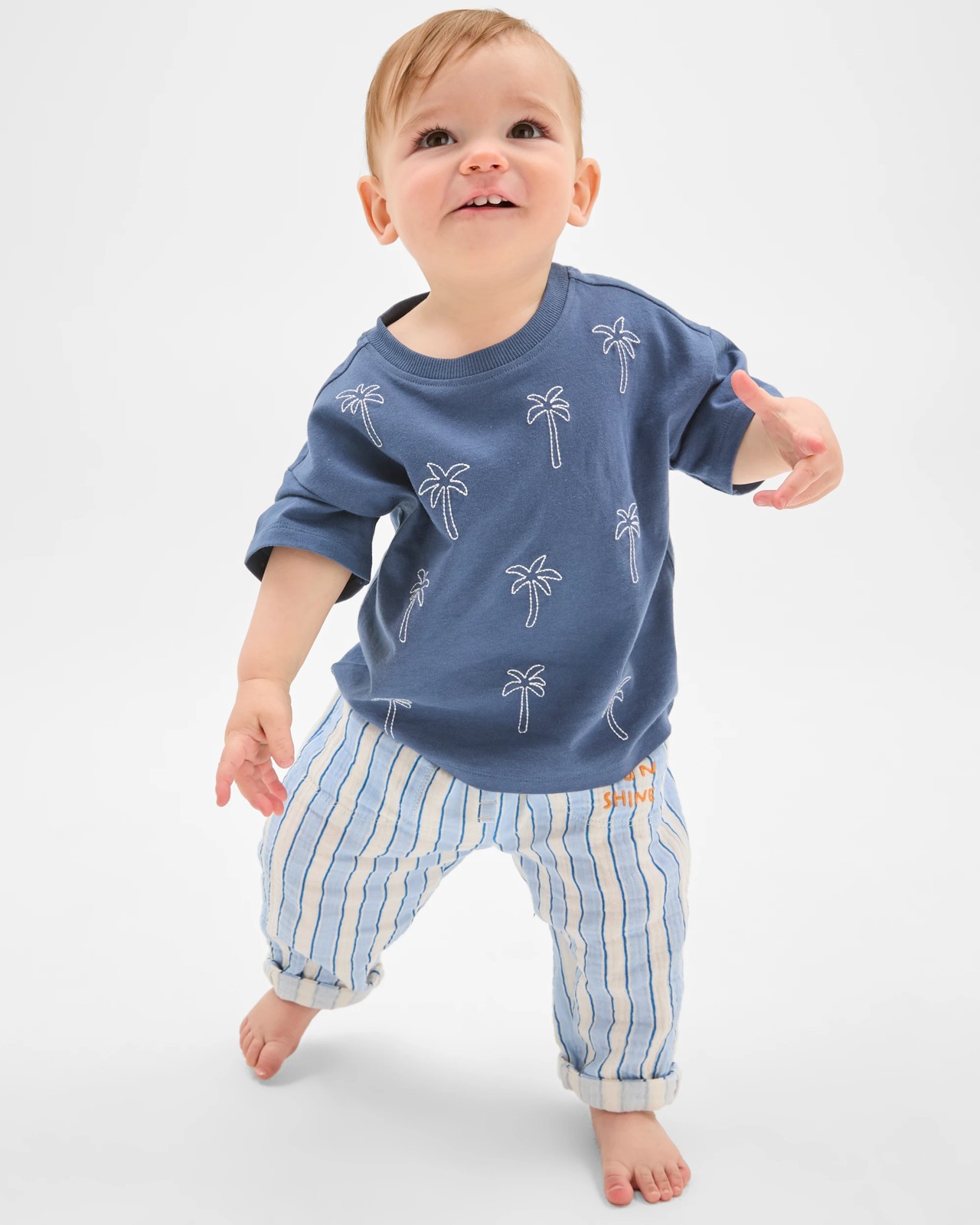 Baby Muslin Pants - Windsurfer Blue 3 of 6