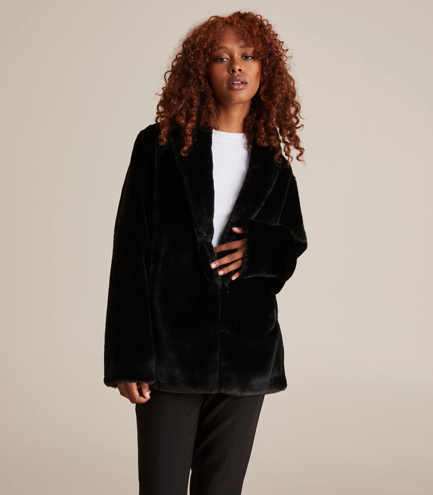 Target black top faux fur jacket