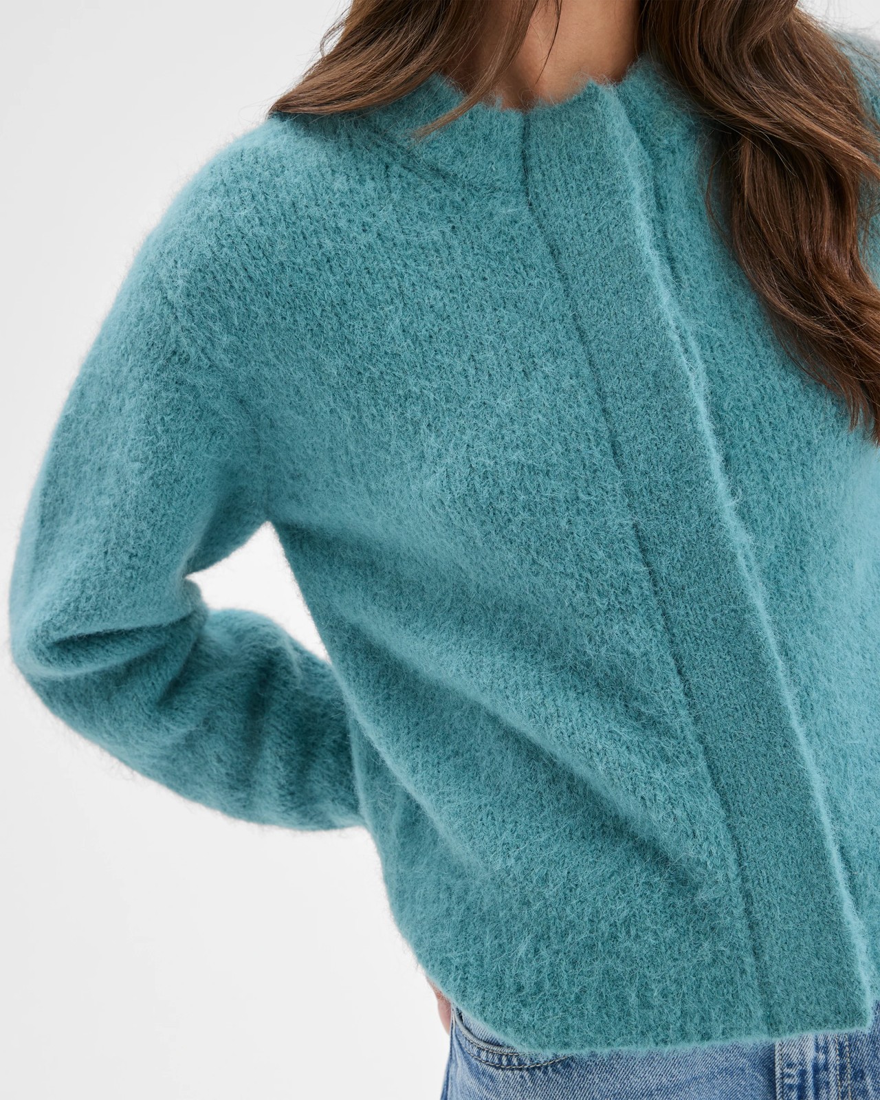 Petites Plush Knit Cardigan - Arctic Blue 5 of 5