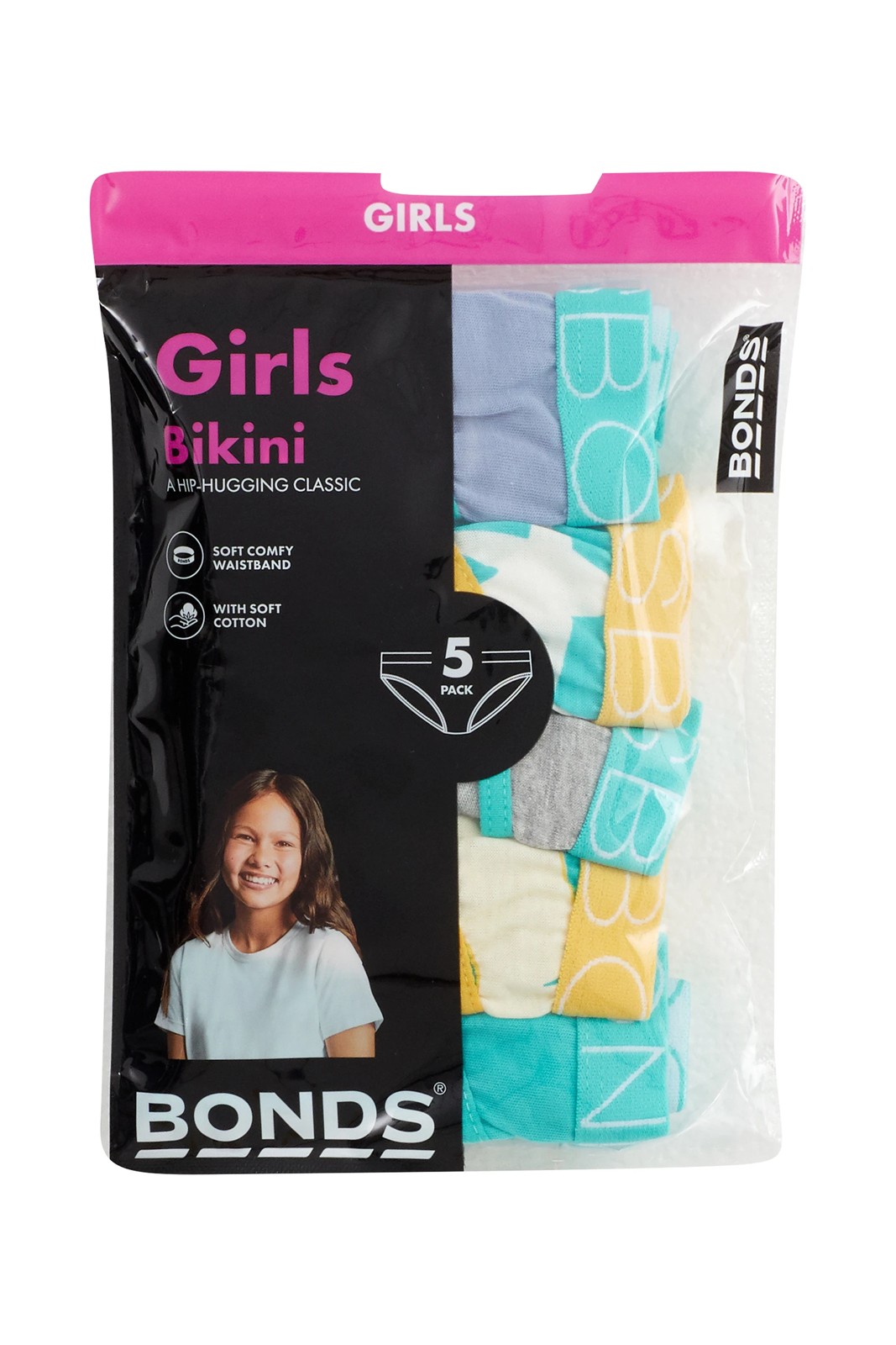 Bonds 5 Pack Girls Bikini Briefs - Making Shapes 3 of 3