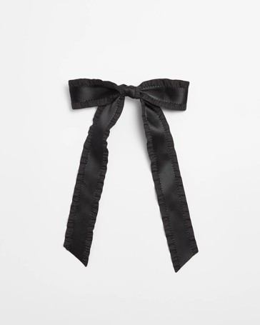 Frilled Edge Ribbon Bow Barette
