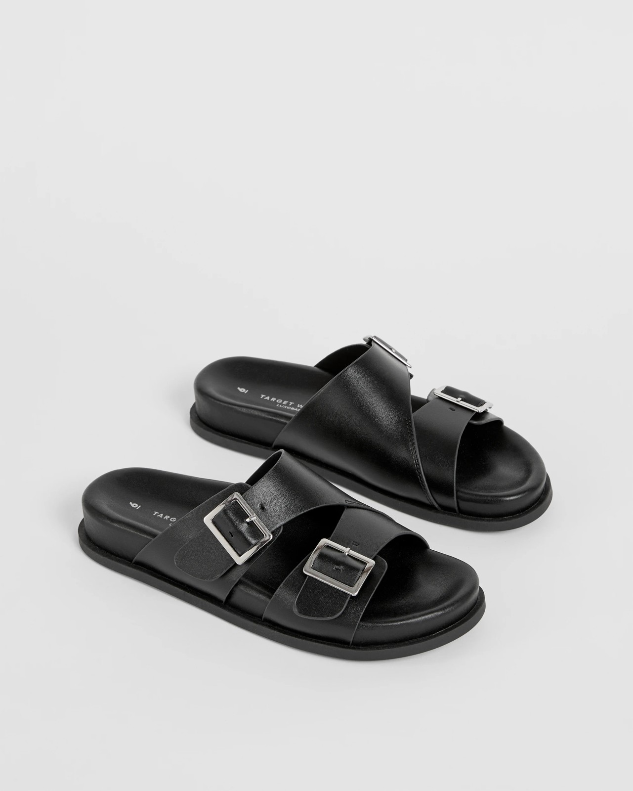 Cross Over Strap Sandals - Sandy - Black 2 of 3