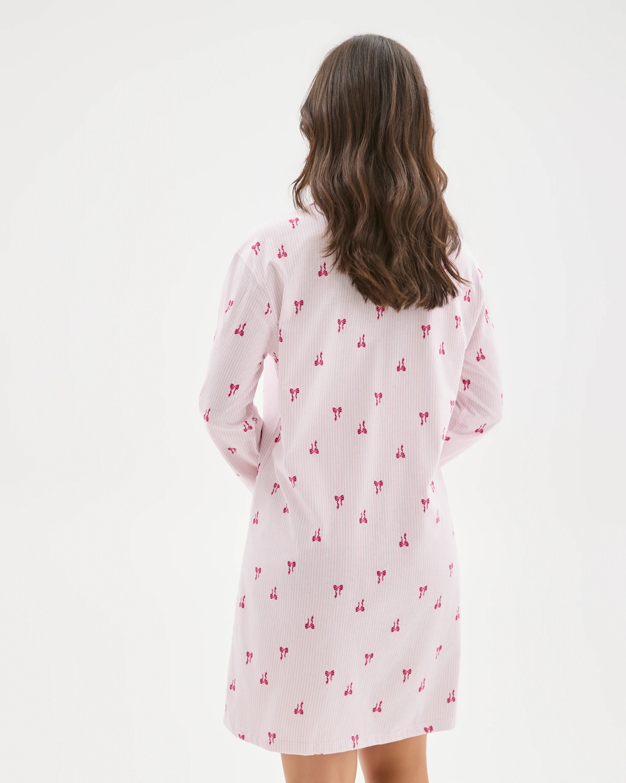 Australian Cotton Long Sleeve T-Shirt Nightie - Bow 4 of 5
