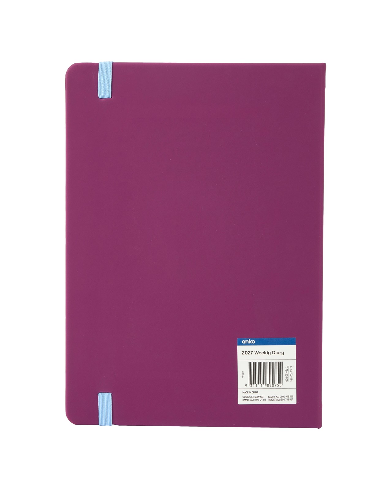 Anko 2027 Weekly Diary - Maroon 6 of 6