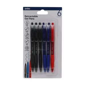 Retractable Gel Pens, 6 Pack - Anko product image