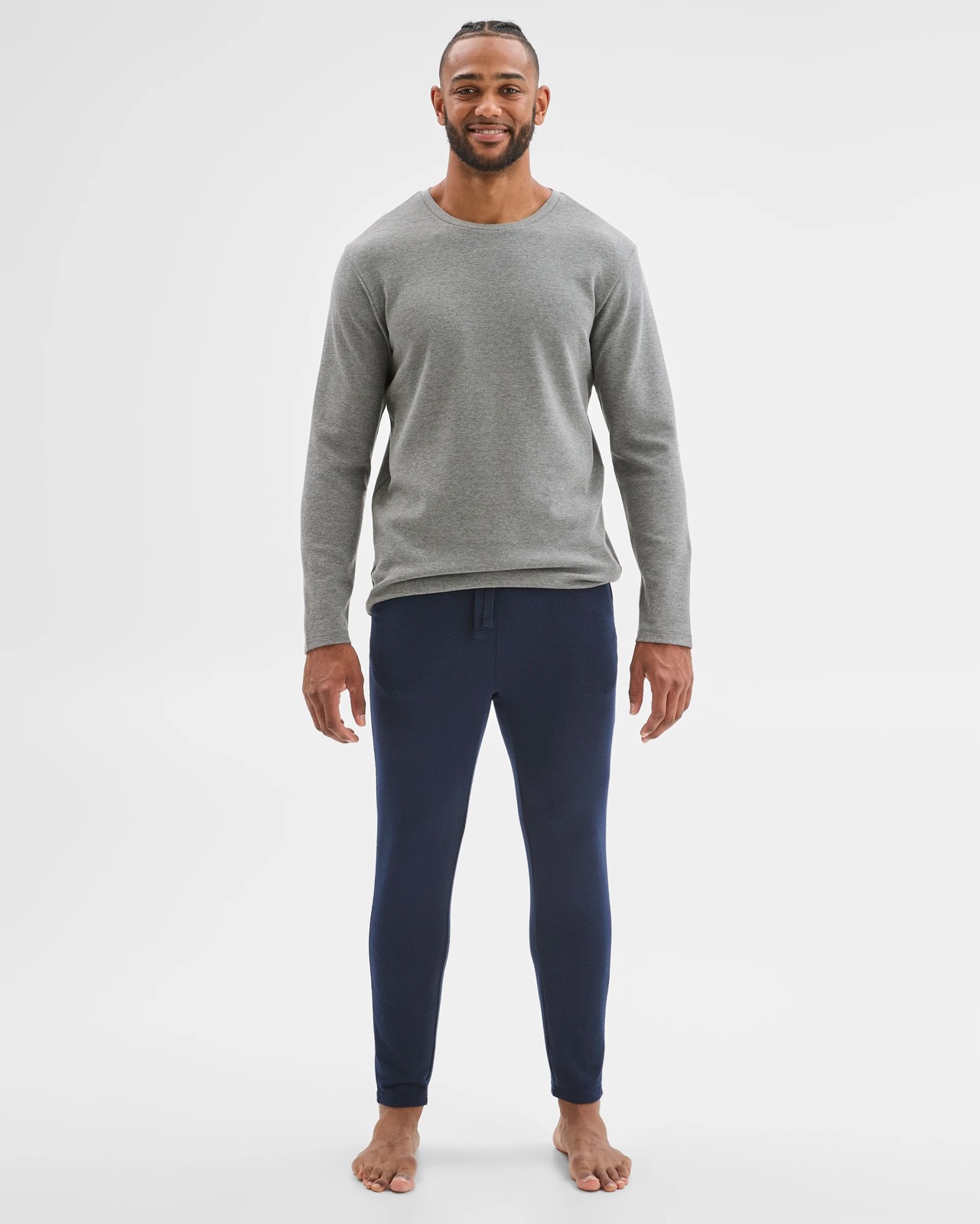 Maxx Australian Cotton Blend Ottoman Long Sleeve Sleep T-Shirt - Grey Marle 2 of 5