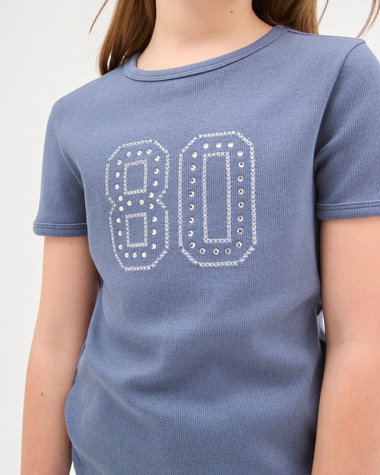 Australian Cotton Ribbed T-Shirt - 80 Stud Navy 3 of 6