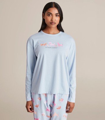 Printed Long Sleeve Sleep T-Shirt