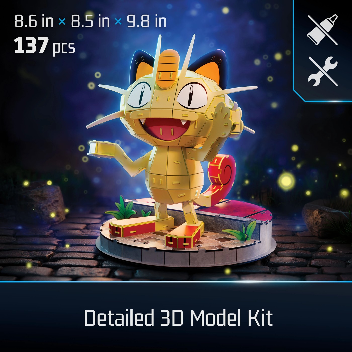Pokemon Meowth 3D Puzzle Model Kit Puzzle from 4D Build 2 of 5