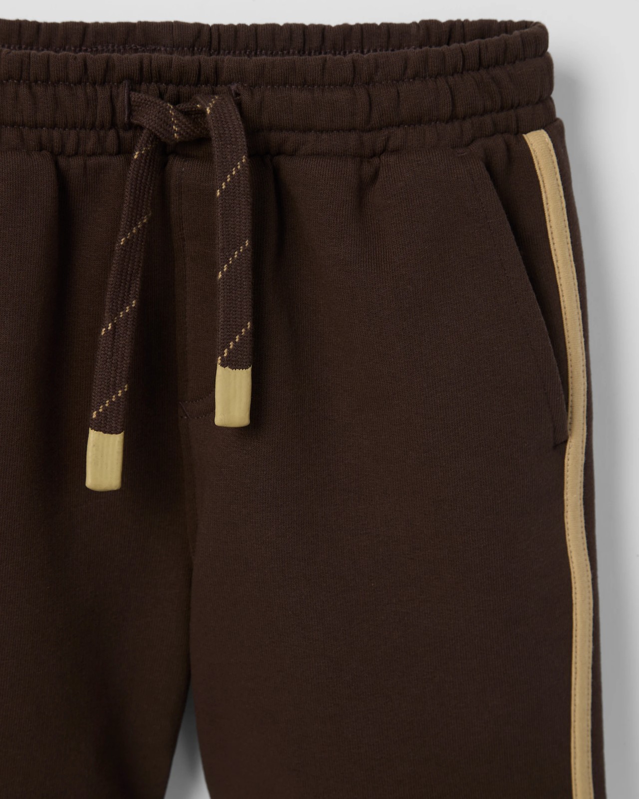 Australian Cotton Blend Elastic Waist Shorts - Brown 5 of 5