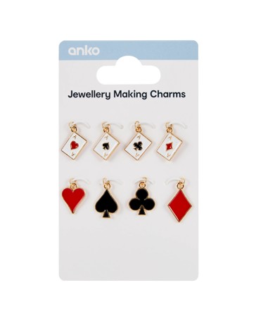Anko 8 Pack Jewellery Making Charms - Playing Cards