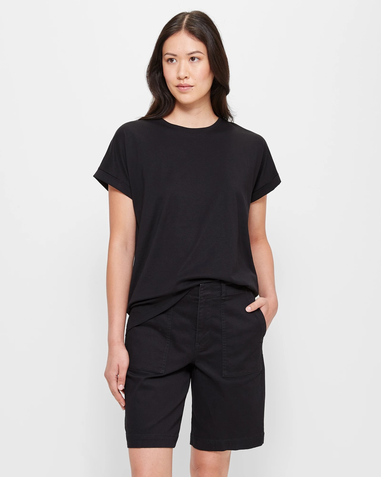 Stretch Twill Shorts - Black