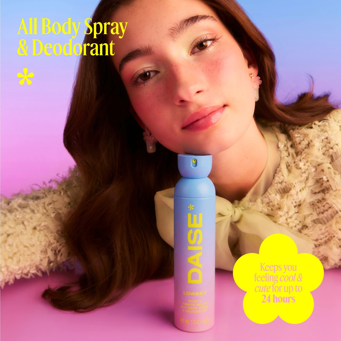 DAISE Lowkey All Body Spray and Deodorant 120ml - Rose and Sandalwood Scent 3 of 6