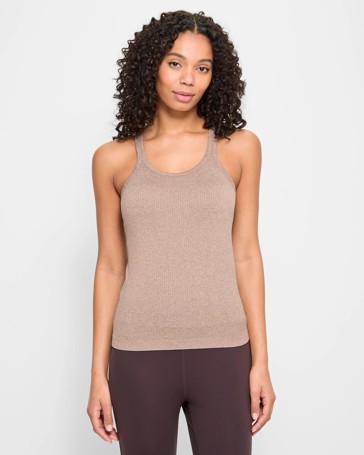 Active Studio Ribbed Tank Top with Shelf Bra