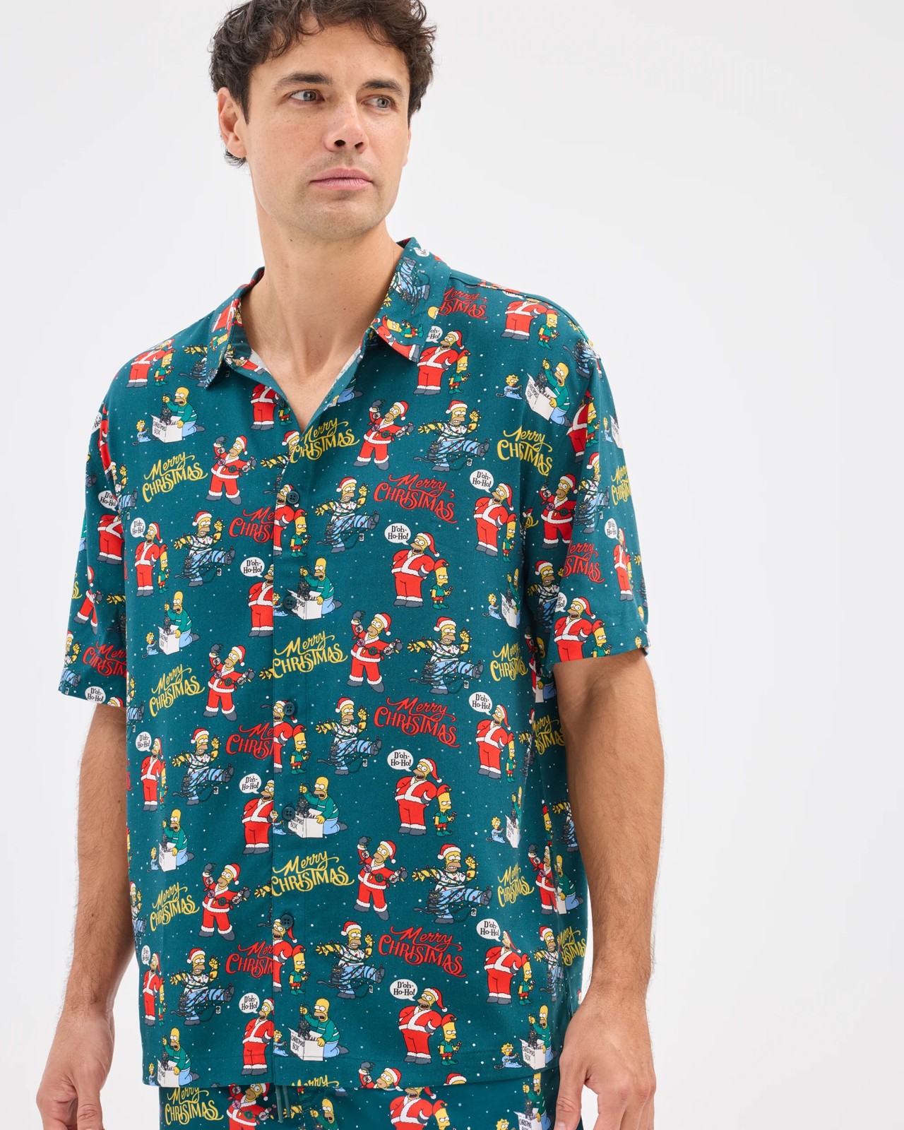 Licensed Simpsons Christmas Short Sleeve Shirt 5 of 5