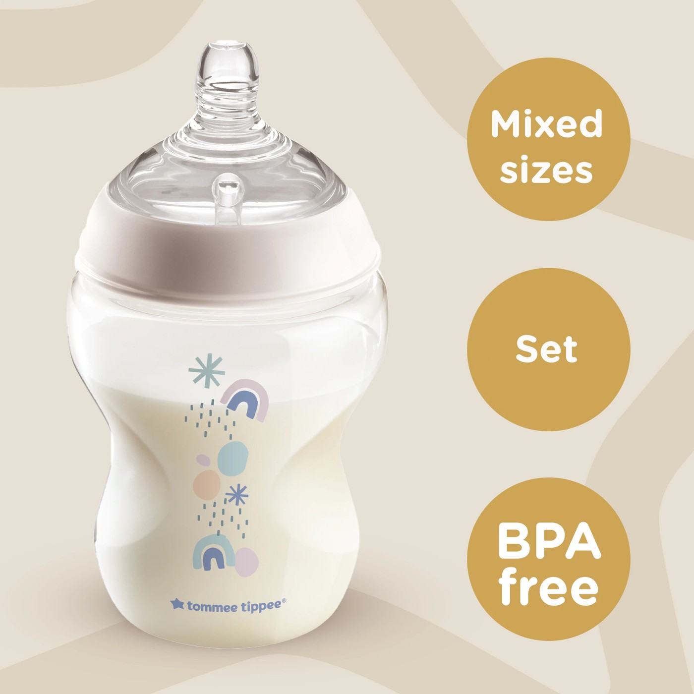 Baby bottle teats hot sale sizes tommee tippee