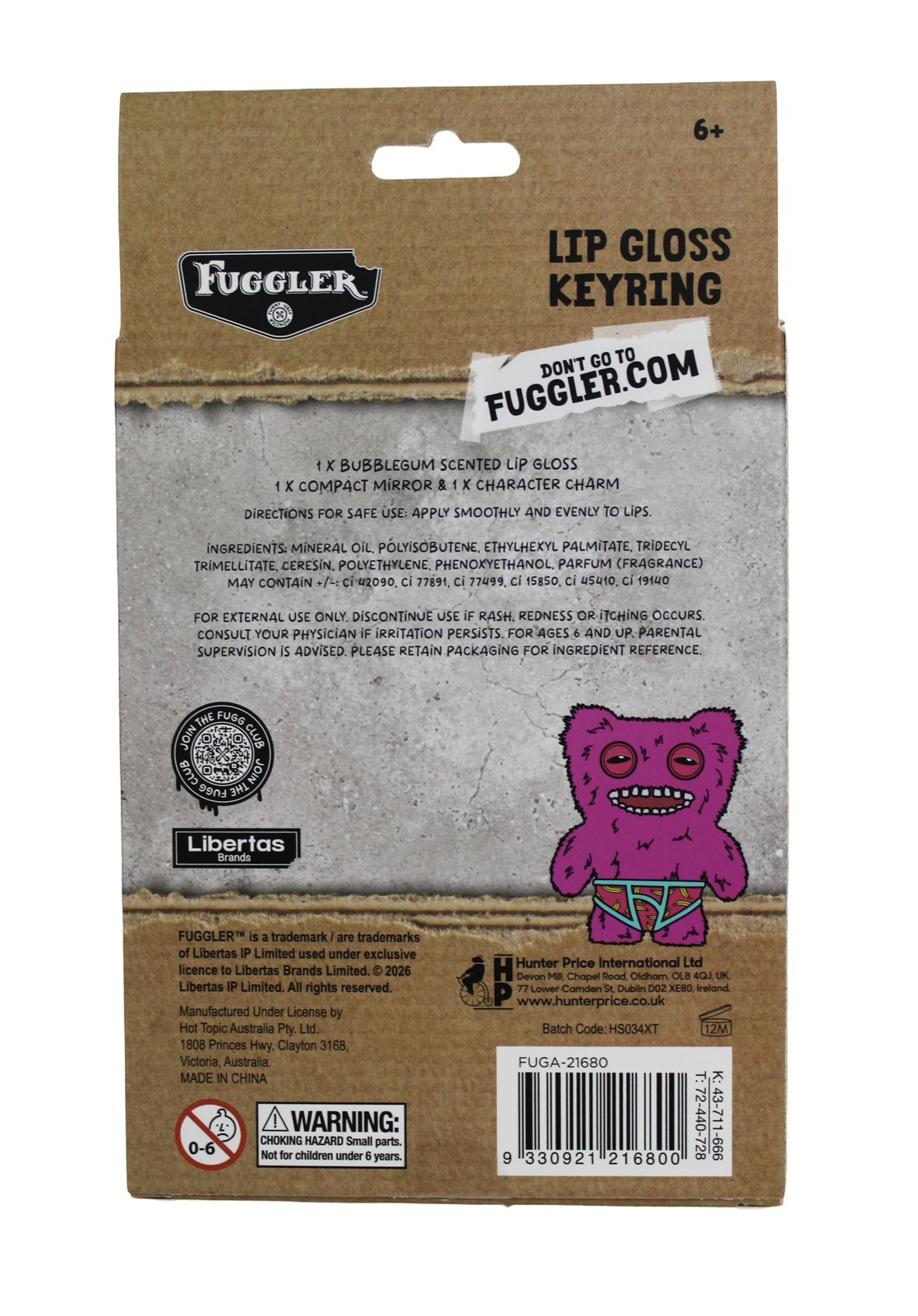 Fuggler Lip Gloss with Keychain - Pink 4 of 4