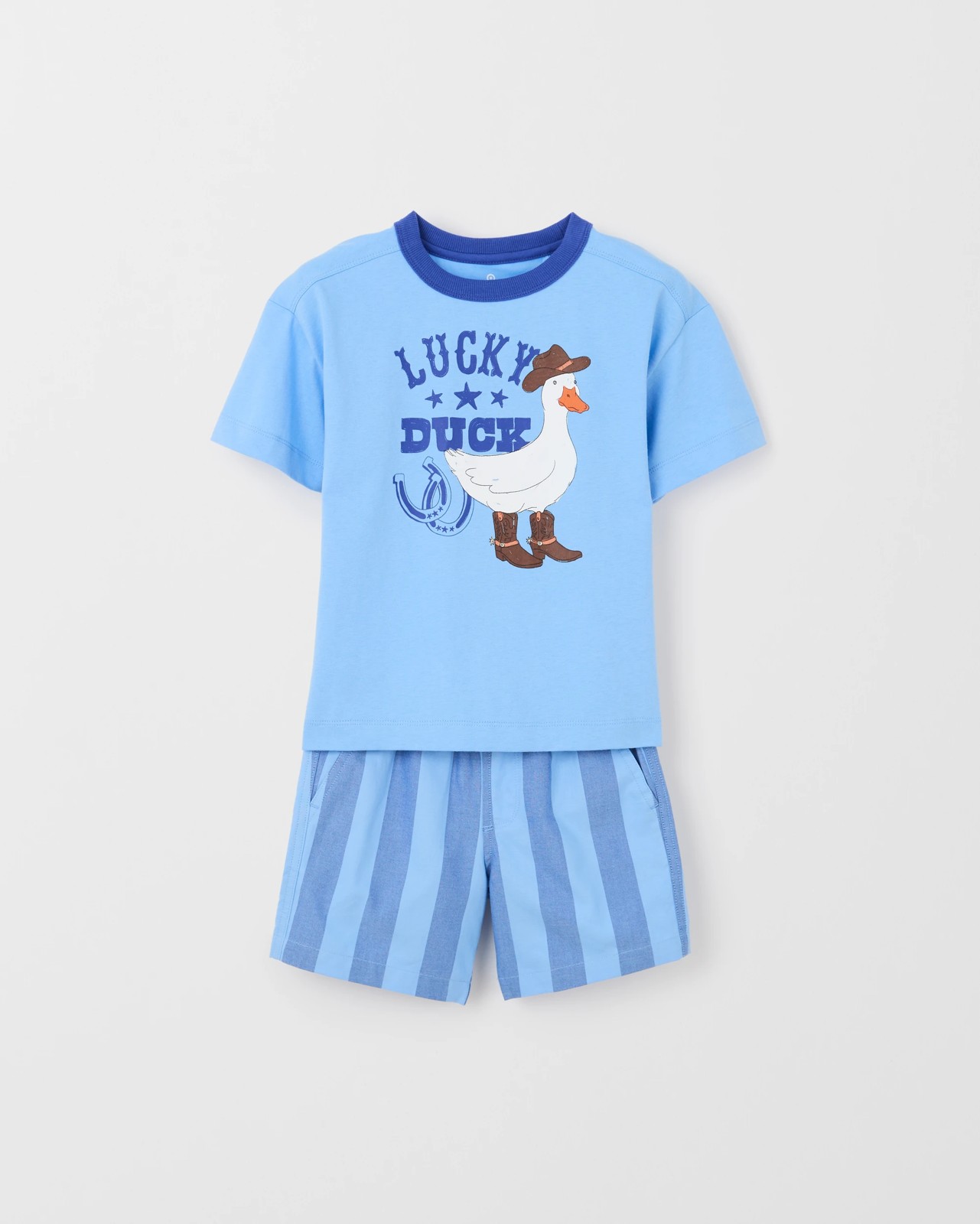Australian Cotton T-Shirt and Shorts 2 Piece Set - Blue 5 of 5