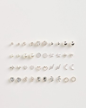 20 Pack Mixed Stud Earrings