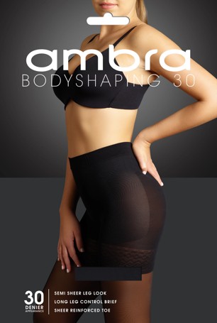 Ambra 1 Pack 30 Denier Bodyshaping Pantyhose - Black