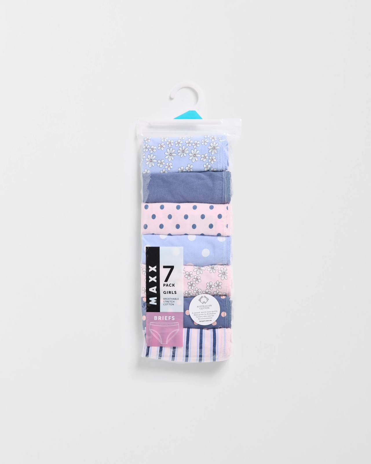Maxx Australian Cotton 7 Pack Older Girls Core Briefs - Daisy Spot 2 of 2