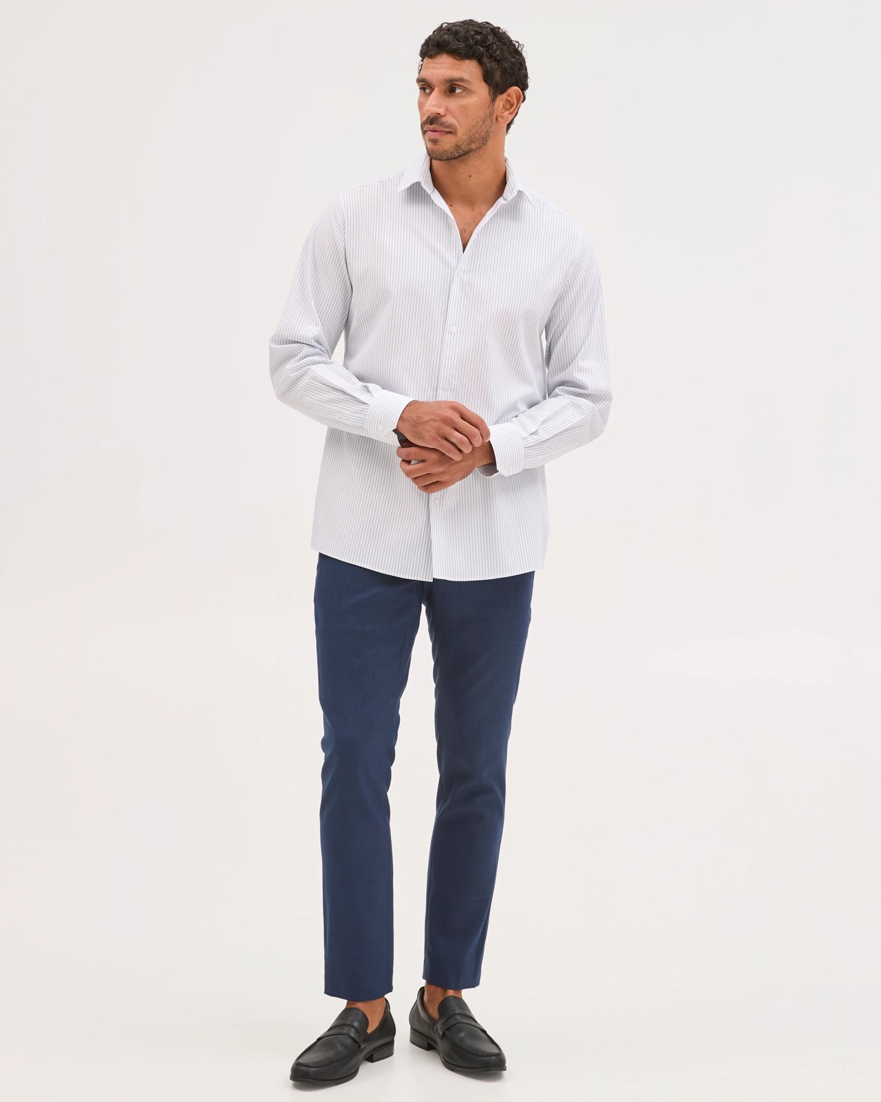 Preview Australian Cotton Sharp Pinstripe Business Shirt 3 of 5