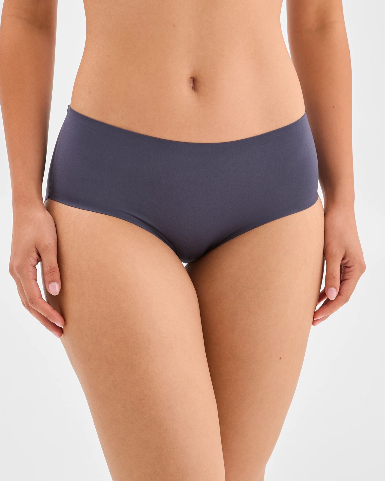 Smooth Moves 2 Pack Bonded No Show Midi Briefs - Winter Blue/Country Blue 2 of 4