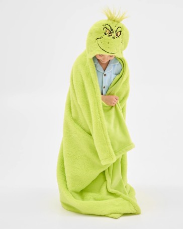 The Grinch Christmas Hooded Blanket Throw