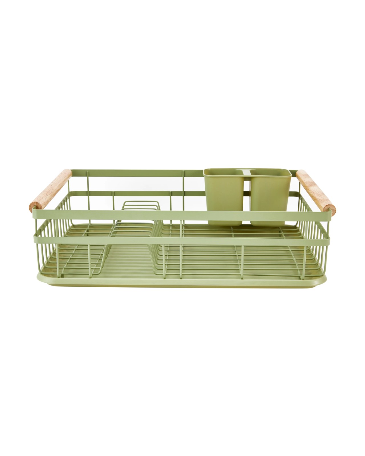 Anko Green Wooden Handle Dish Rack 2 of 6