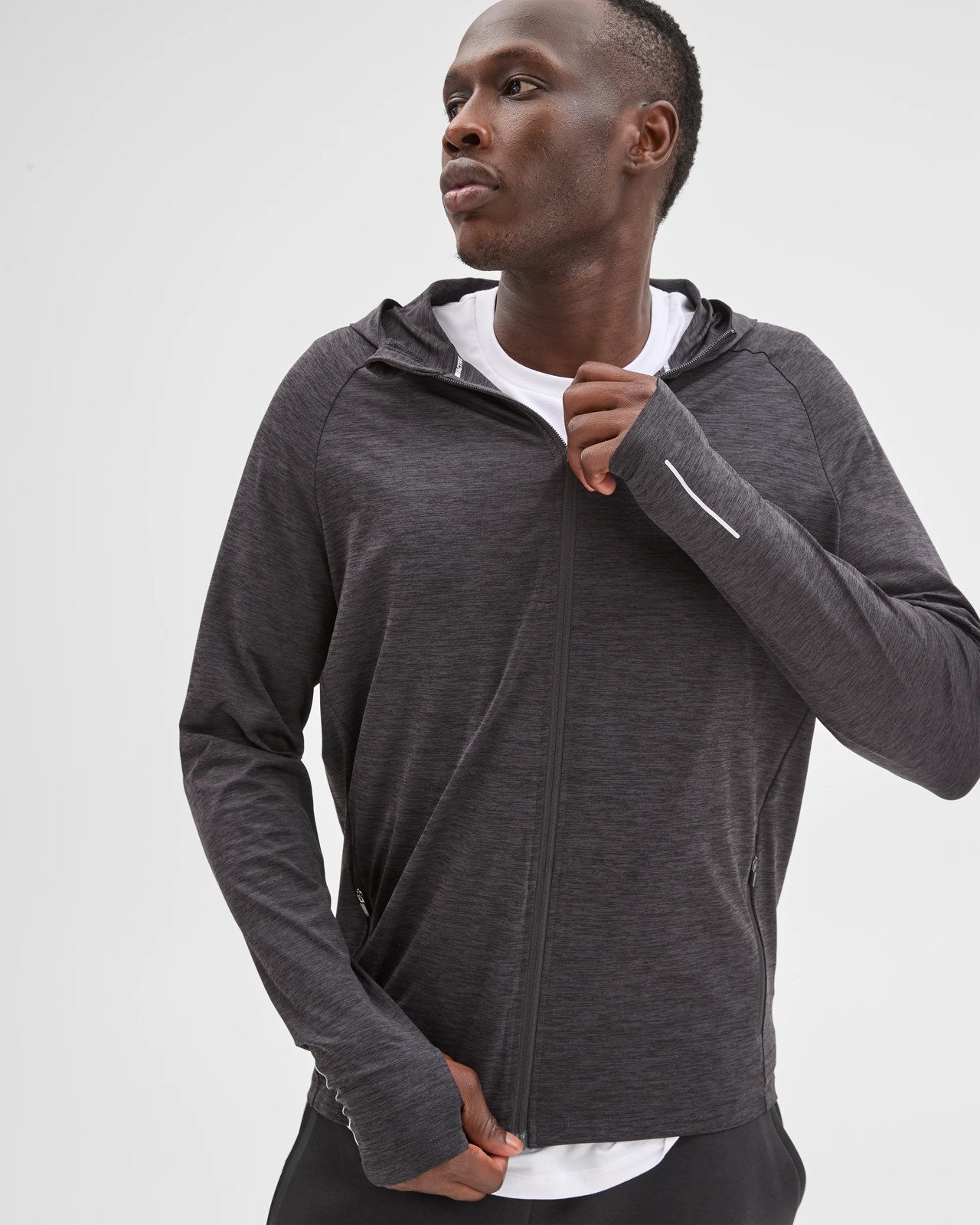 Active Panelled Zip Through Hoodie - Black 5 of 5