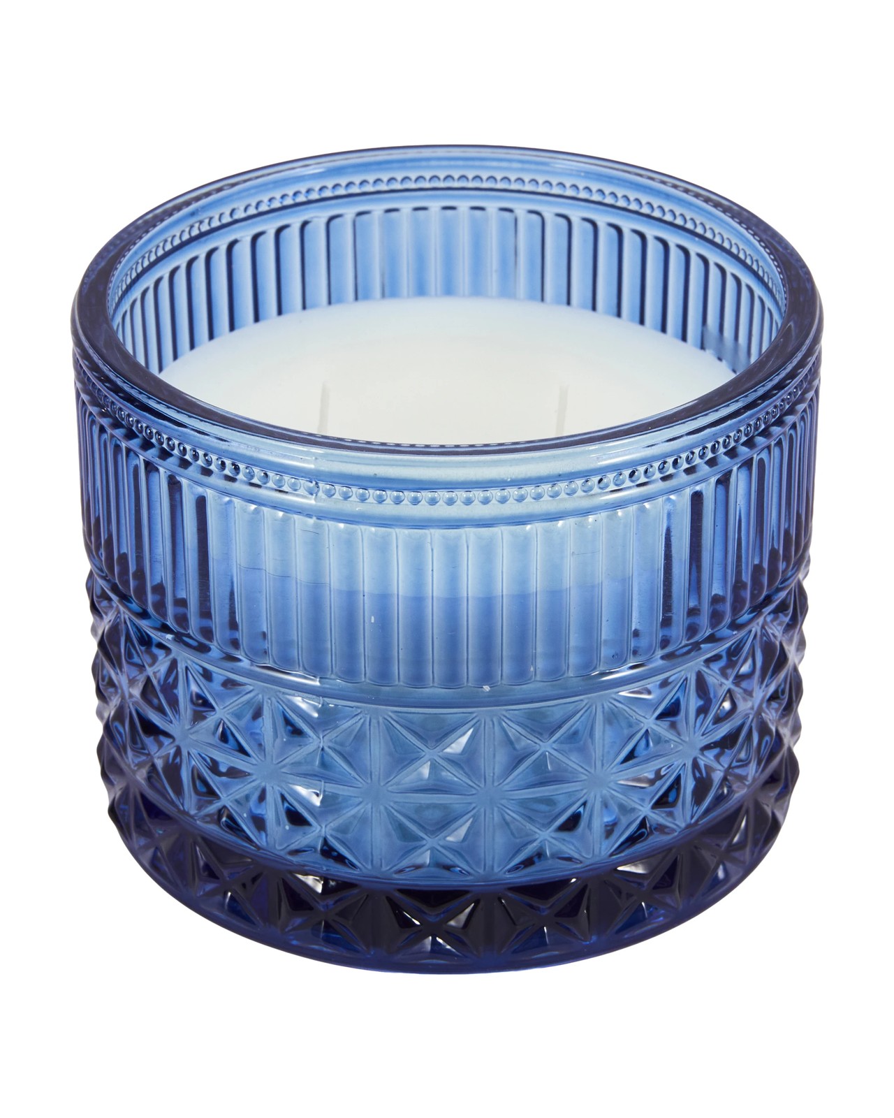 Anko Blue Embossed Glass Candle 2 of 5