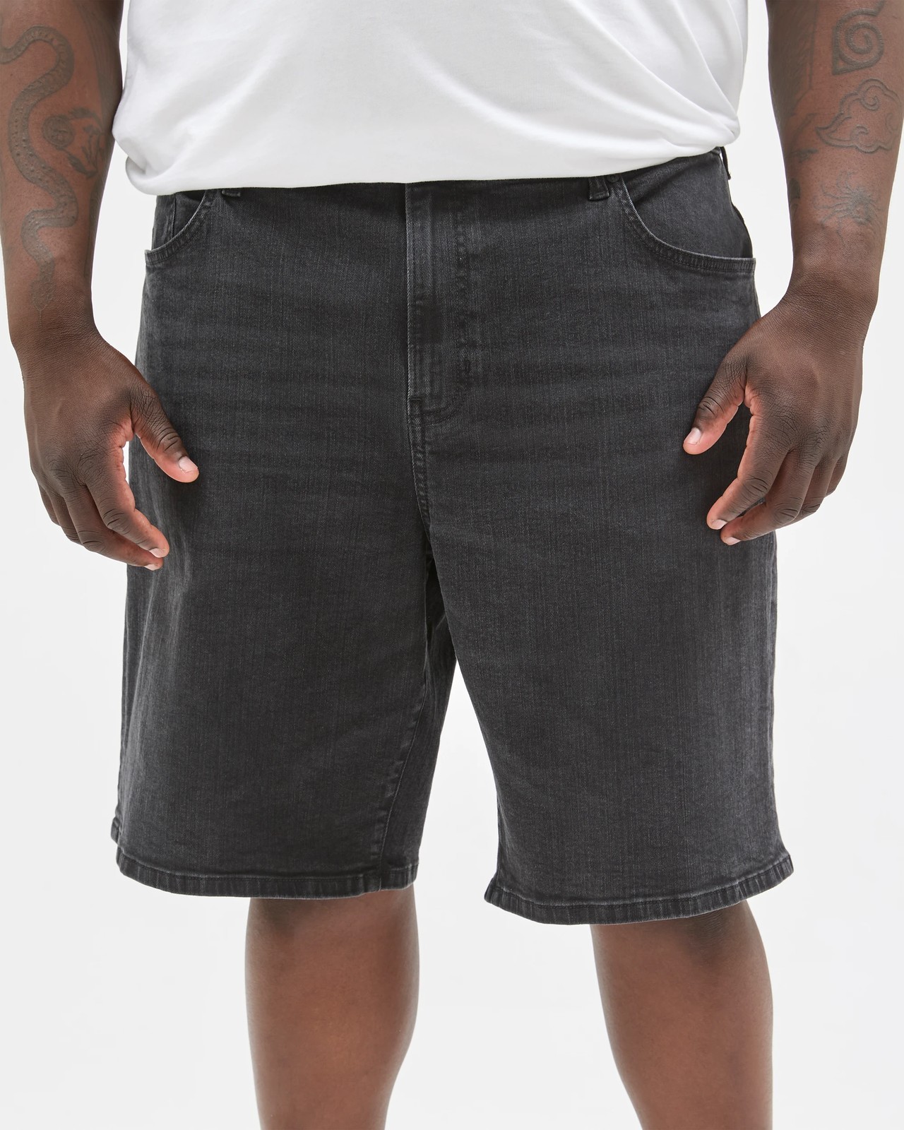 Plus Size Faded Denim Shorts 3 of 5
