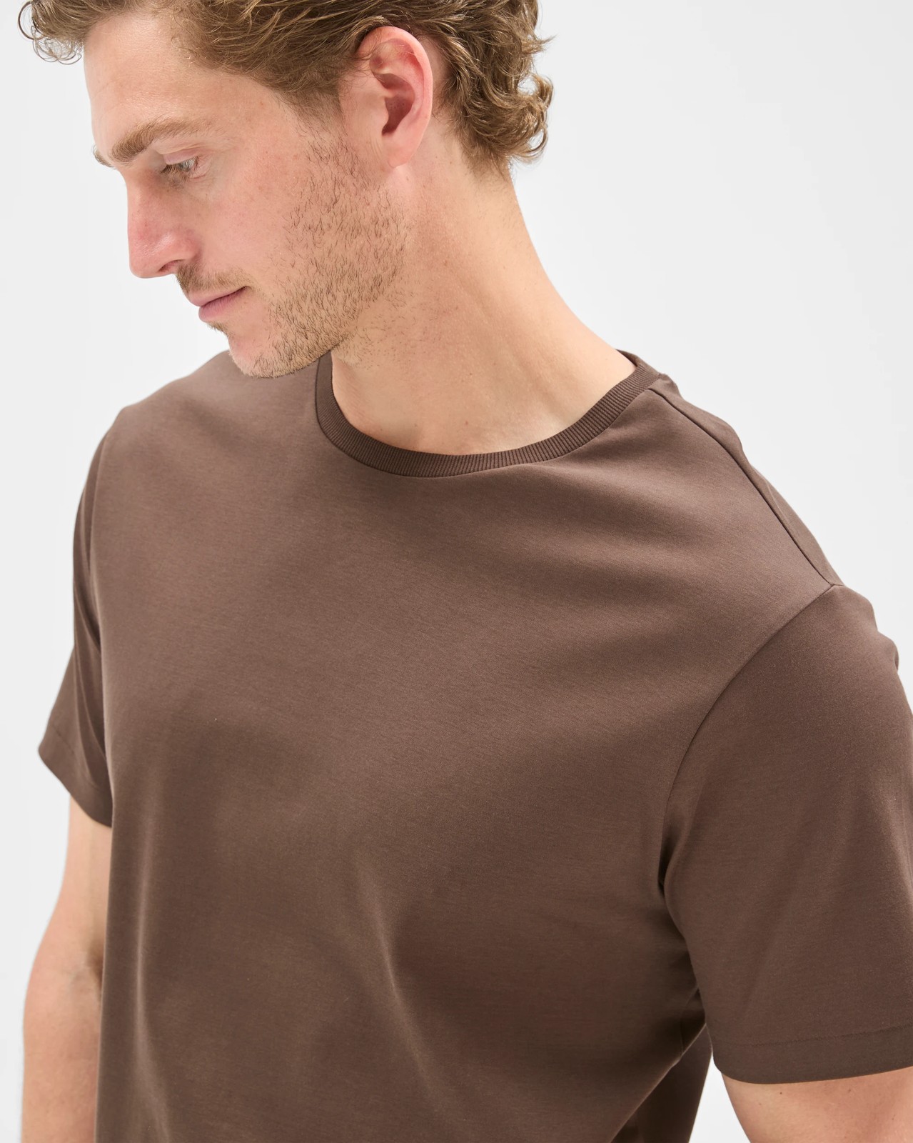 Preview Australian Cotton Interlock T-Shirt - Chocolate 2 of 6