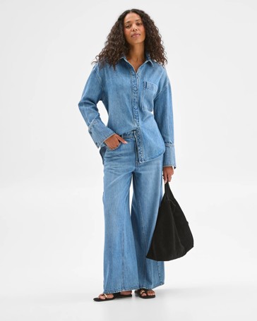 Wide Leg Slouch Denim Jeans