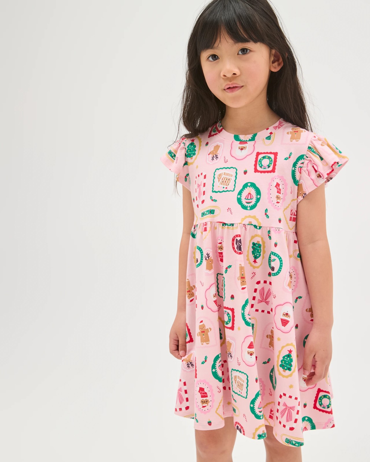 Australian Cotton Christmas Knit Dress - Pink Base Christmas 2 of 6