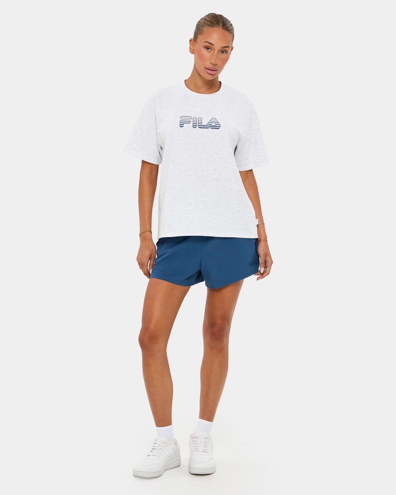 Fila Clara Relaxed T-Shirt - White Marle 2 of 5