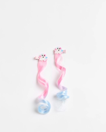 Kids Halloween 2 Pack Ghost Faux Hair Clips