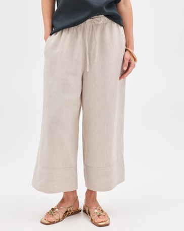 European Linen Cropped Pants