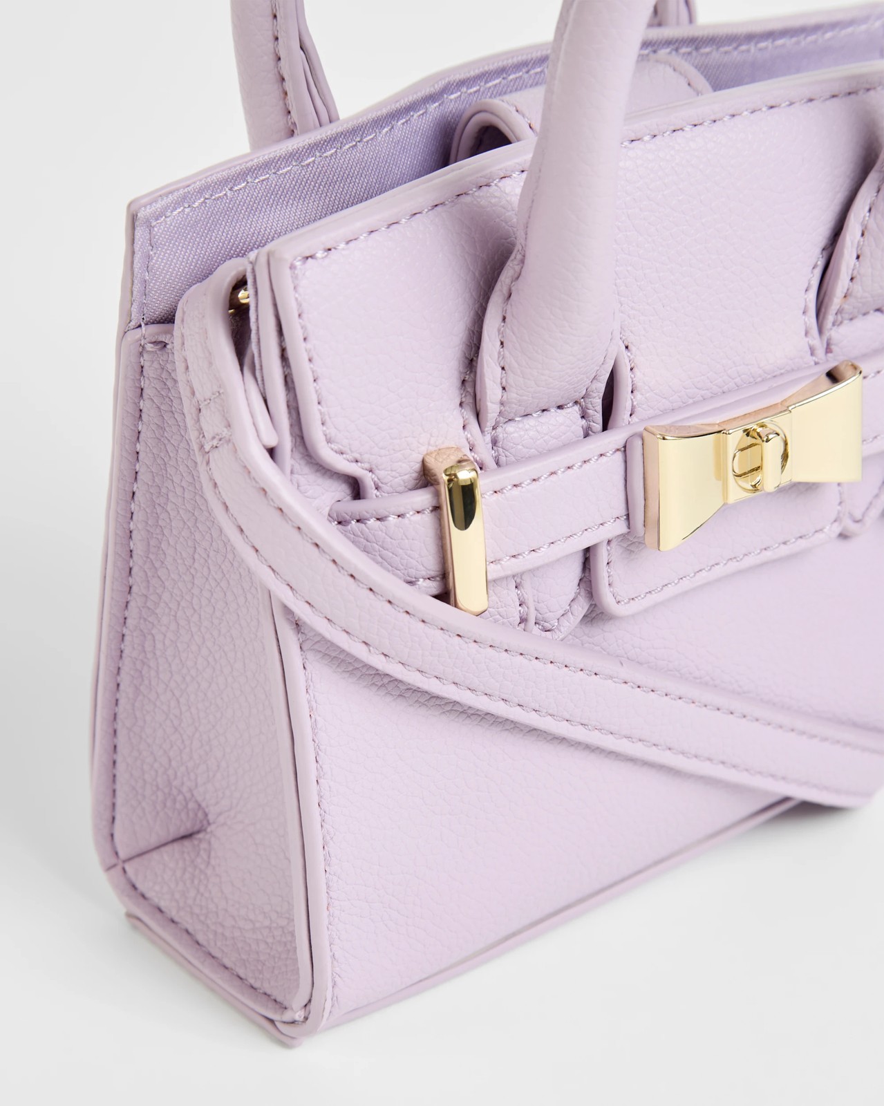Bow Buckle Top Handle Crossbody Bag - Lilac 2 of 2