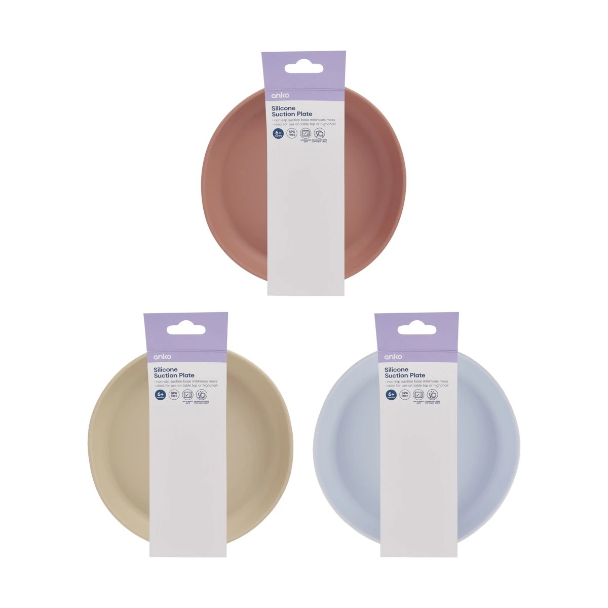 Silicone Suction Plate, Assorted - Anko 5 of 6