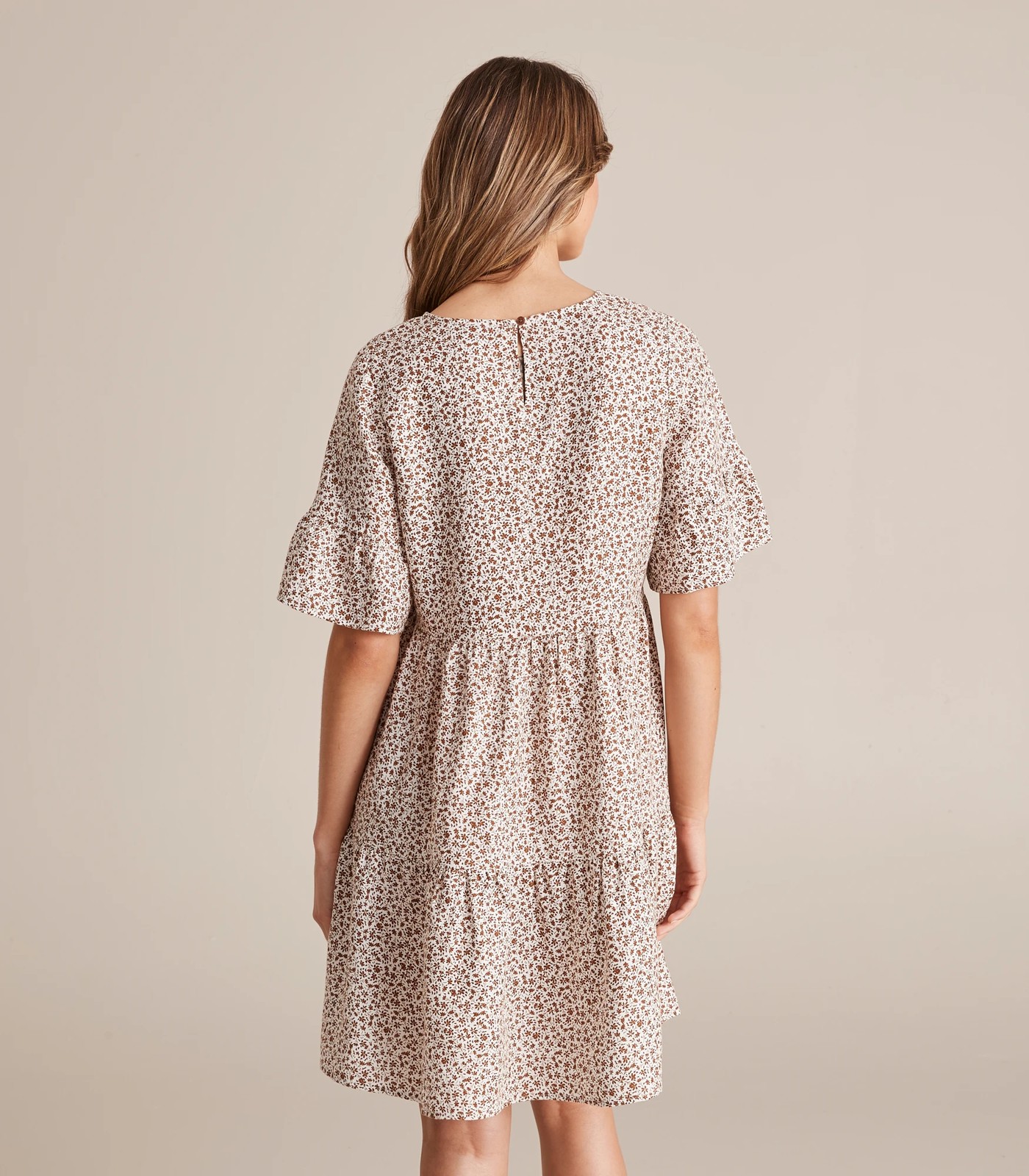 European Linen Tiered Mini Dress 4 of 5