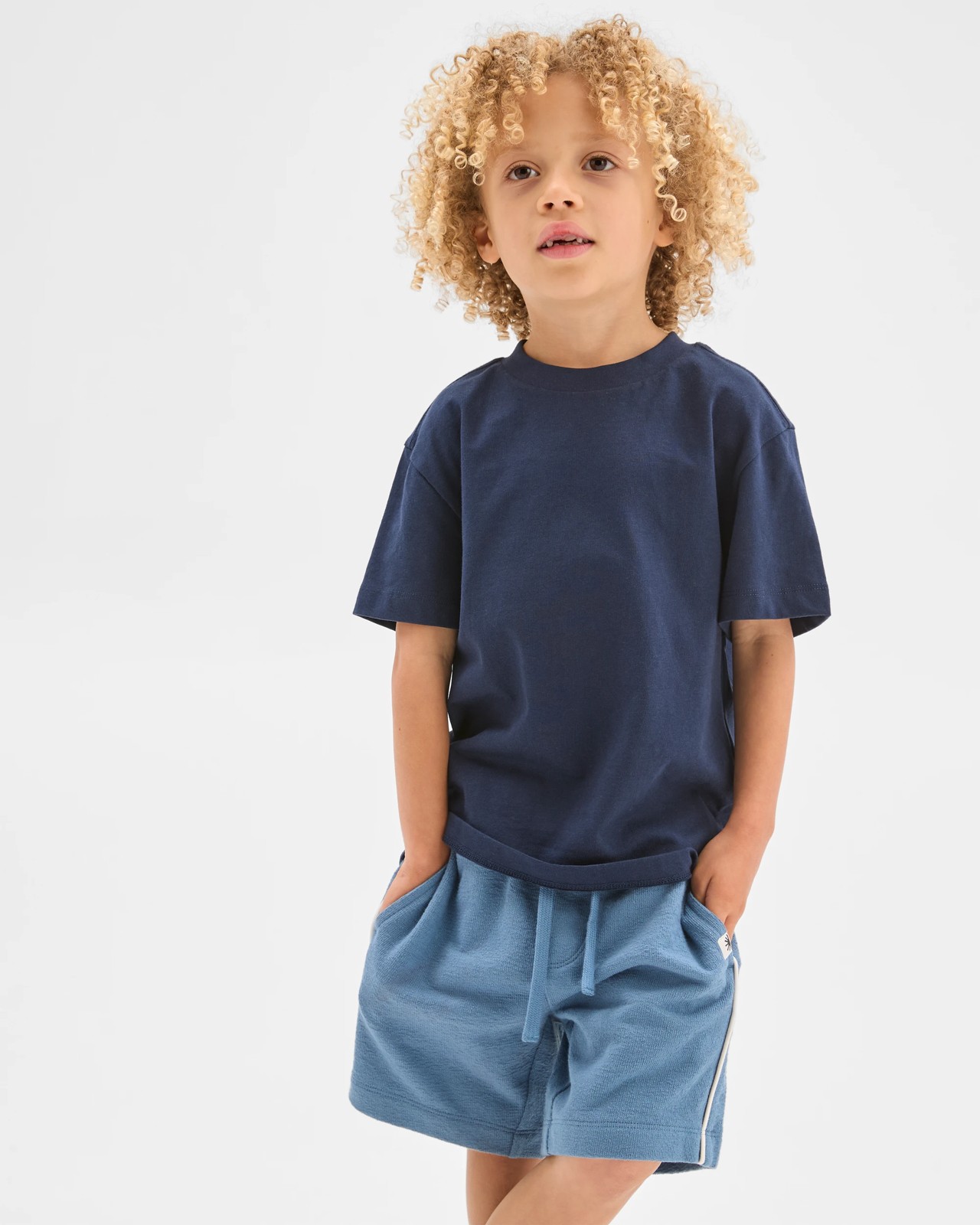 Australian Cotton Slub Jersey Shorts - Blue 2 of 5